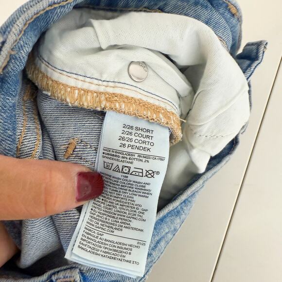 GAP Denim High Rise Wide Leg Crop Jeans Womens - 2 26 S Short - Picture 6 of 9